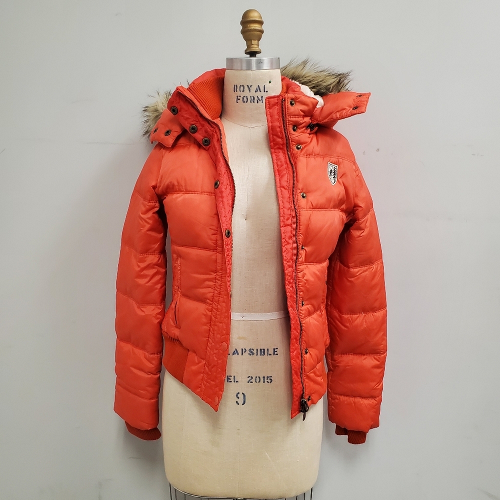 Women's Orange Puffer Jacket